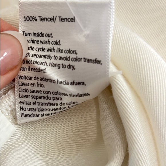 White Flutter Sleeve Button Down Shirt with Notched Collar - Picture 5 of 5